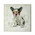 Vaser Designs 20 in. Playful Puppy with Glasses Canvas Art VA3012187